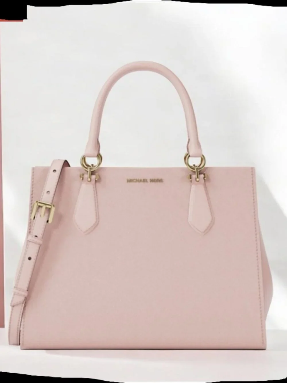 Michael Kors Marilyn Medium Saffiano Leather Satchel Gold‑Tone Hardware